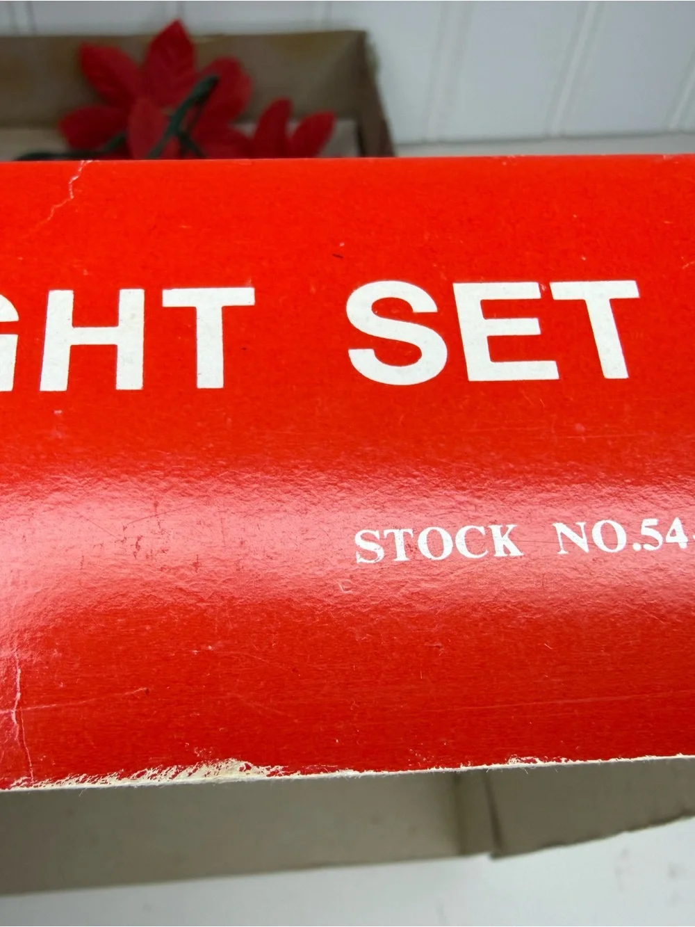 Vintage Deluxe Fancy 20-Light String Set Christmas Poinsettias Red - Works